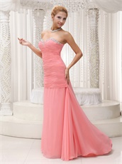 Sweetheart Floor Length Vocal Concert Dress Watermelon Pink Design Your Own