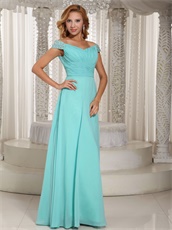 Fluorescent Blue V Off Shoulder Outdoor Cocktail Dress Pageant