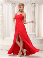 Red Middle Slit Long Prom Dress For Compere Wear Women First Choice