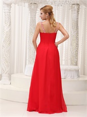 Red Middle Slit Long Prom Dress For Compere Wear Women First Choice