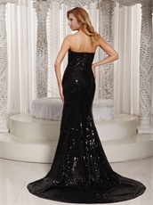 Blazed the Whole Party Sheath Black Sequin VIP Evening Dress Yacht