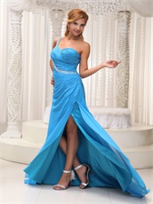 Super Sell Sky Blue One Shoulder Practical Formal Evening Dress Side Slit