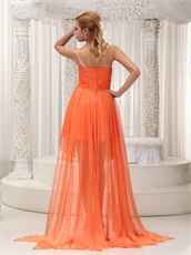 New Brand Orange Irregular Hemline Prom Dress For Dancing Party One Shoulder