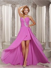 Lilac Rose Pink Chiffon Sweetheart High-low Event Celebrity Dress Brisk