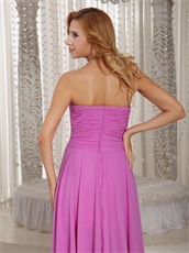 Lilac Rose Pink Chiffon Sweetheart High-low Event Celebrity Dress Brisk