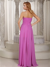 Lilac Rose Pink Chiffon Sweetheart High-low Event Celebrity Dress Brisk