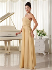 Champagne Chiffon Fall Prom Dress Zipper-up Back Designer For Girlish