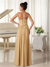 Champagne Chiffon Fall Prom Dress Zipper-up Back Designer For Girlish