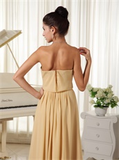 Champagne Chiffon Fall Prom Dress Zipper-up Back Designer For Girlish