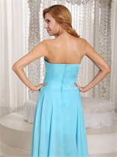 Vivacious Sweetheart High Low Skirt Homecoming Danceable Aqua Blue