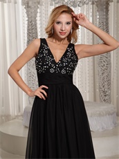 Refined Black Chiffon Sacrament Meeting Prom Dresses Cheap