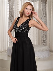 Refined Black Chiffon Sacrament Meeting Prom Dresses Cheap