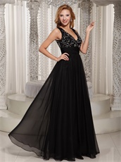 Refined Black Chiffon Sacrament Meeting Prom Dresses Cheap