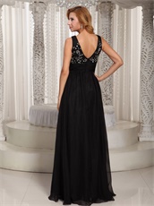 Refined Black Chiffon Sacrament Meeting Prom Dresses Cheap