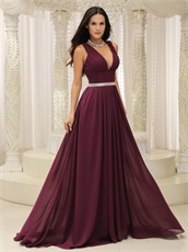 Dark Purple Chiffon Stars Red Carpet Celebrity Dress 