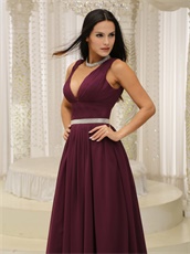 Dark Purple Chiffon Stars Red Carpet Celebrity Dress 