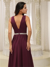 Dark Purple Chiffon Stars Red Carpet Celebrity Dress 