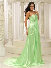 Top Brand Fresh Mint One Strap Empire Evening Dress Gowns For Party