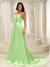 Top Brand Fresh Mint One Strap Empire Evening Dress Gowns For Party