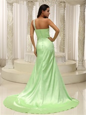 Top Brand Fresh Mint One Strap Empire Evening Dress Gowns For Party