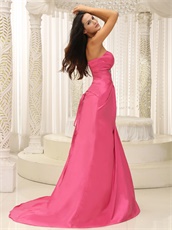 Rose Pink Empire Waist Dress For Women Prom Wedding Party Wear