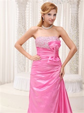 Hot Pink Bowknot Decorate For Stage Performance Wear Brush Train Evening Dress