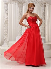 Red Sequined Bodice Sweetheart A-line Prom Dress Drinking Party Wear High Quality