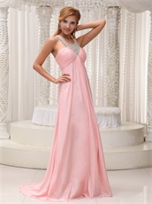 Blush Scoop Cross Back Prom Dress With Handwork Beaded Stars Red Carpet Show