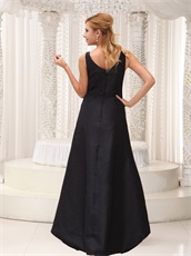 V-neck Black Modest Prom Party Dress For 30 Ladies Custom List