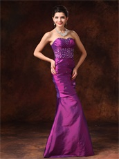 Dark Purple Sweetheart Slender Mermaid Evening Prom Gowns Physical Store