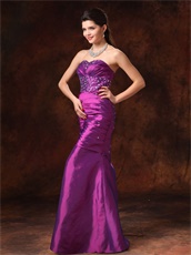 Dark Purple Sweetheart Slender Mermaid Evening Prom Gowns Physical Store