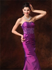 Dark Purple Sweetheart Slender Mermaid Evening Prom Gowns Physical Store