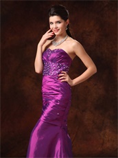 Dark Purple Sweetheart Slender Mermaid Evening Prom Gowns Physical Store