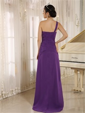 Dark Orchid Slit Evening Dress Sequin Applique From Shoulder To Waist