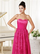 Fuchsia Chiffon Floor Length Empire Skirt Leopard Inside For 30 Women