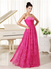 Fuchsia Chiffon Floor Length Empire Skirt Leopard Inside For 30 Women