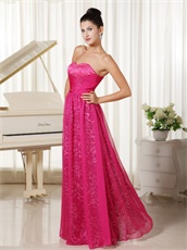 Fuchsia Chiffon Floor Length Empire Skirt Leopard Inside For 30 Women