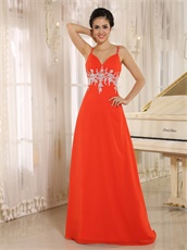 Empire Red Chiffon Prom Gowns Custom Fit Free For Expectant Mother