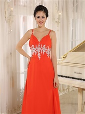 Empire Red Chiffon Prom Gowns Custom Fit Free For Expectant Mother