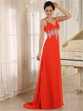 Empire Red Chiffon Prom Gowns Custom Fit Free For Expectant Mother