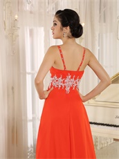 Empire Red Chiffon Prom Gowns Custom Fit Free For Expectant Mother