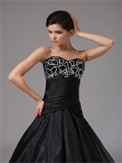 Sweetheart Dropped Waist Black Organza Gothic Style Prom Dress Online