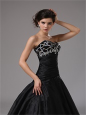 Sweetheart Dropped Waist Black Organza Gothic Style Prom Dress Online