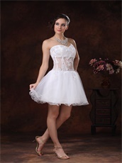 Cute White Curly Hemline Girls Homecoming Dress See Through Waist