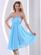 Aqua Blue Chiffon Attractive Homecoming Dress Celebrity Masque
