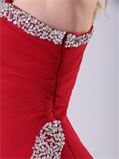 Wine Red One Shoulder Sexy Side Slit Prom Dress Plus Size Custom Made