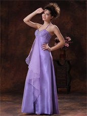 Lavender Halter Empire Split Prom Dress For University Party Girl Prefer