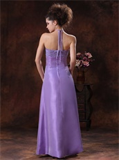 Lavender Halter Empire Split Prom Dress For University Party Girl Prefer