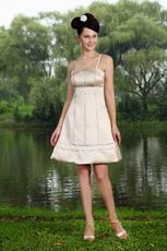 Spaghetti Straps Champagne Short Prom Dress By Designer