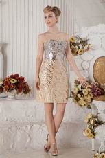Sequin Fabric With Crystals Champagne Unique Dress To Prom Party